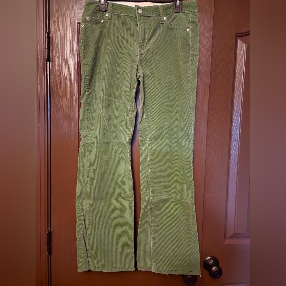 GAP Low Rise Boot Cut Corduroy Green Pants